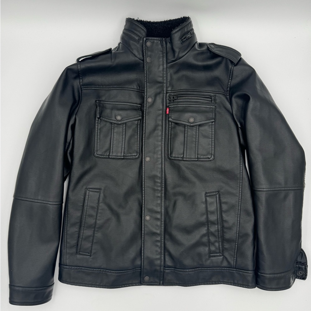 Men's Levi Black Vegan Leather Jacket